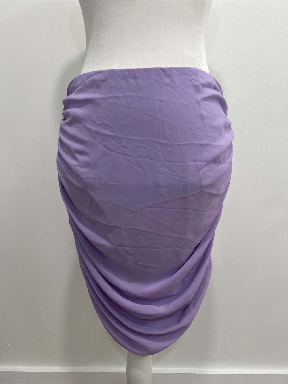 Heiress Lilac Ruched Draped Midi Skirt